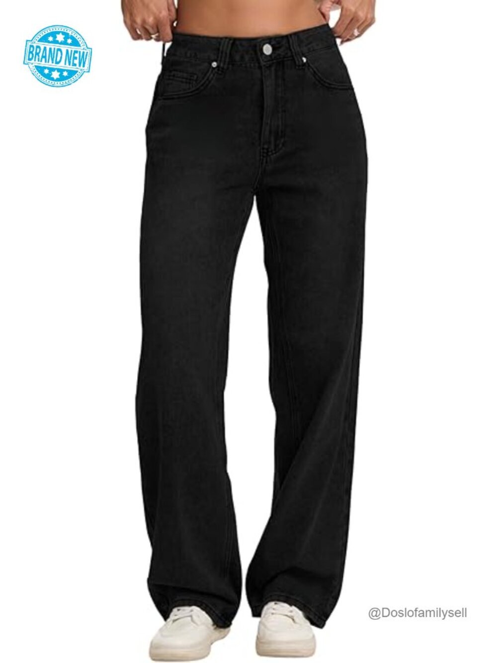 High Waisted Straight Leg Boyfriend Jeans Denim Pants